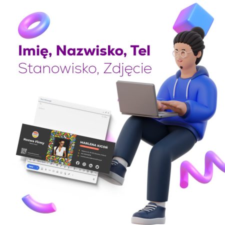 Konfiguracja danych imienia i nazwiska , stanowiska, telefonu pracownika do stoki email. - edycja graficzna.